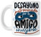 TAZAS AMIGO INVISIBLE (Desayuno patrocinado por tu AMIGO INVISIBLE - REGALO AMIGO INVISIBLE - Taza original para regalar en Navidad con frase y dibujo, ideal desayuno. Cerámica blanca)