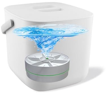 Mini lavavajillas portátil for fregadero Lavadora Lavavajillas de encimera versátil for lavar platos Frutas, verduras, Apagado automático (Color : With barrel-white)