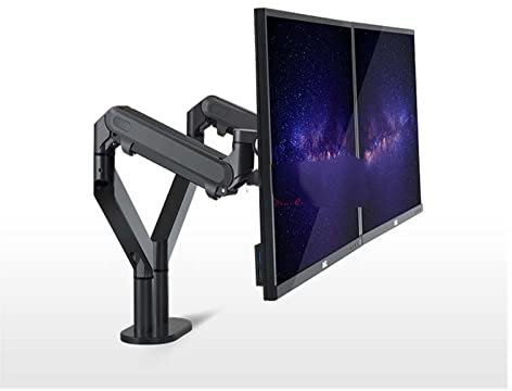 ALcorY OZ-2 10-32 Prensa de Aire Gas Strut Tilt LCD Desktop Mount Swivel 2-8KG Soporte de Mesa de Monitor Doble con Base de Ojal de Abrazadera (Color : Black)