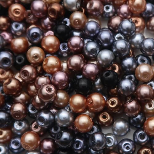 TOAOB 500 Piezas 6 mm Perlas de 10 Colores Mezclado Cuentas Redondas Abalorios de Vidrio para Hacer Pulseras Collares Fabricación de Joyas Decoración Hogareña