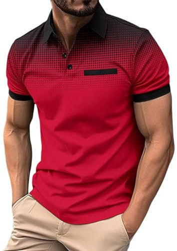 Generic Poloshirt Herren Sommer Kurzarm Polohemd,Herren Poloshirt Kurzarm Mit Brusttasche,Polo Hellblau,Bedruckte Poloshirts Herren,Schwarzes Poloshirt,Braunes Poloshirt Herren