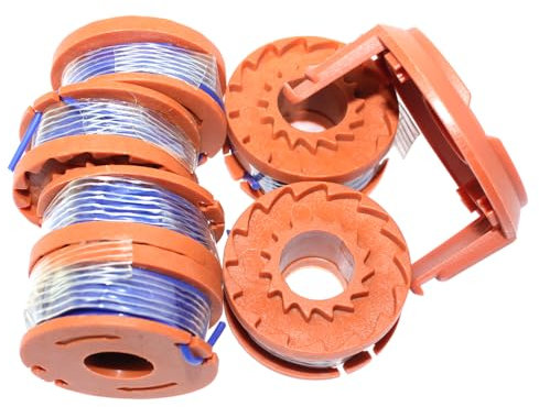 ICOOYO Bobine de Fil et Capuchon pour Sun Joe JOO1009,TRJ600C,Qualcast CGT18LA,CGT18LA1,CGT25,CGT36LA1,CLGT1825D,CGT183A,CLGT1825D,GT18,YT7403-08,GLTi20,Titan TTI549GTM,TTI1821GGT,Wolf-Garten GTA700
