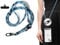 Pangogogo Stylisches Handykette Universal - Verstellbare Handy Schnur aus Verdicktem Polyester - Phone Lanyard mit Nylonclip (black-blue)