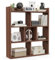 GOPLUS Étagère Bibliothèque à 7 Cubes Ouvertes, Bibliothèque en Bois à 3 Niveaux avec Kits Anti-basculement, Meuble Rangement pour Salon, Bureau, Bureau, 80x20x90cm (Noyer)