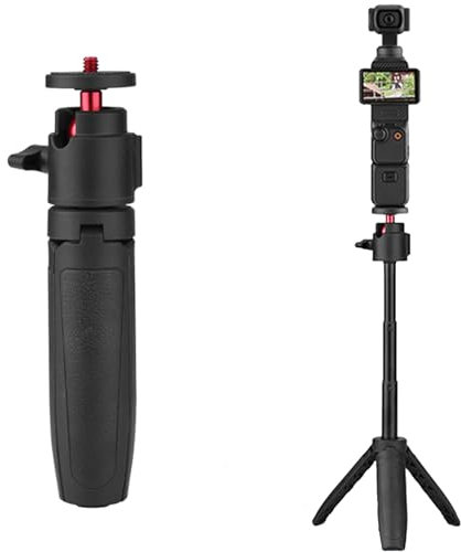 Extension Rod Adjustable Selfie Stick Compatible with DJI Osmo Pocket 3/Action 4, Gimbal Extension Pole Tripod Compatible with Insta360 GO3/X3/ONE X2 Action Bracket Mount Holder (12”)