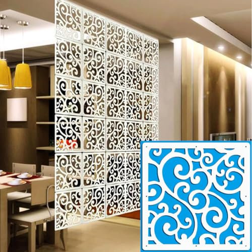 HAILM 60Pcs, Weißer Hängender Raumteiler, DIY-Wandpaneel-Bildschirmtrennwand Wandteiler Raumdekoration Für Wohnzimmer, Esszimmer, Arbeitszimmer Und Hotel