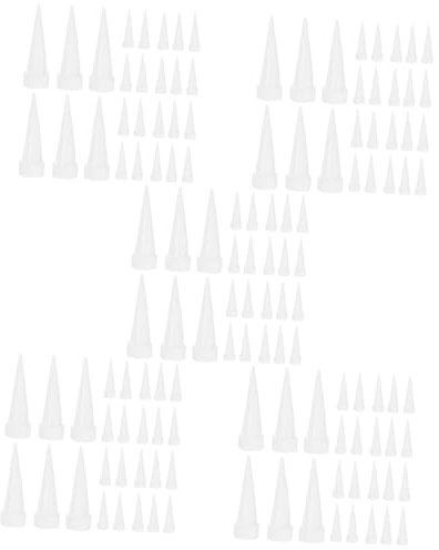 SEWACC 500 Pièces Tête De Colle Coulis De Carrelage Kit D'embouts De Calfeutrage Pointe De La Buse De Calfeutrage Rallonge De Pointe De Calfeutrage Applicateur De Pointe Plastique Blanche