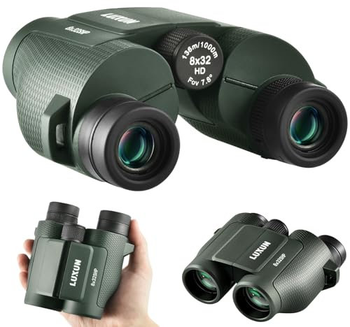 LUXUN 8x32 Klein Fernglas Erwachsene für Jagd Großes Okular Ultrasharp Ferngläser Mini Fernglas für Vogelbeobachtung,Grün