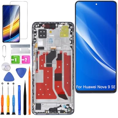 HLYGZX Pantalla para Huawei Nova 9 SE JLN-LX1 RMX2190 Azul con Marco | con Kit de reparación,IPS LCD,Pantalla HD,Reemplazar pantalla,para Modelo:JLN-LX3 JuliaQN-L01B JuliaQN-L21B JuliaQN-L23A