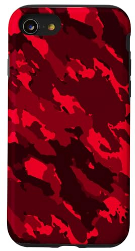 Roter Stil Muster Camouflage Hülle für iPhone SE (2020) / 7 / 8
