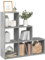 Makastle Bücherregal 6 Fächern schmales Regal Stufenregal Ordnungssystem Treppenregal Leiterregal Aufbewahrungsregal für Wohnzimmer Arbeitszimmer, Betongrau 99x29x99 cm