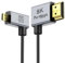 Portkeys 8K Câble HDMI Ultra-Fin 30cm, HDMI A vers Micro HDMI D avec connecteurs coudés, 2,5 mm, 8K@60Hz, 48Gbps HDMl 2.1, pour moniteur caméra, gimbal, rig, PC, PS5, Xbox, (HDMl A-D 30cm)