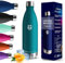 Gourde Isotherme - 1L - Bouteille Isotherme sans BPA, Gourde Sport Étanche, Réutilisable, Gourde Inox, Processus de revêtement en Poudre, Gourde Thermos, Gourde Metal pour Running, Yoga, Randonnée