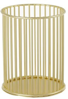 Gold Round Metal Pen Holders Hollowed-Out Wire Pencil Pot Multifunctional Makeup Brushes Storage Basket Stationery Organizer for Desk Home Office School