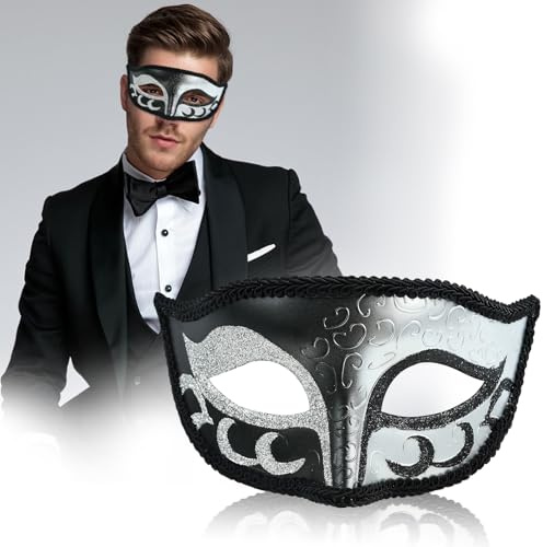 YUNHENTONG Venezianische Maske Herren Masquerade Mask Maskenball Erwachsene Masken für Halloween, Karneval, Fasching, Maskerade