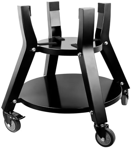 Mydracas Heavy-Duty Nest for Kamado Joe Classic Joe Grill, 2-Tier Storage Stand with Locking Silent Casters, Powder-Coated Steel Stand for Classic Joe Cart