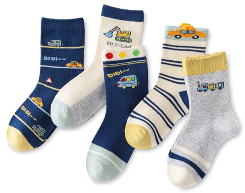 axy Kinder Socken 5 Paar Multipack Jungen Mädchen Kindersocken Kleinkinder Kids Strümpfe Dinos Auto