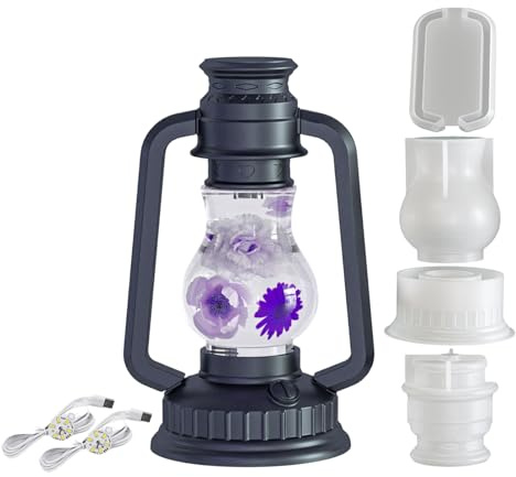 Pruojhw Silikonformen für Harz | Easy-Release-Silikon mit 2 LED-Lichtern,Gießharz Set mit Licht Effekten,Für Laternen-Ornamente und Guss-Kunstprojekte, sowie Dekoration für Innenräume, Tisch,