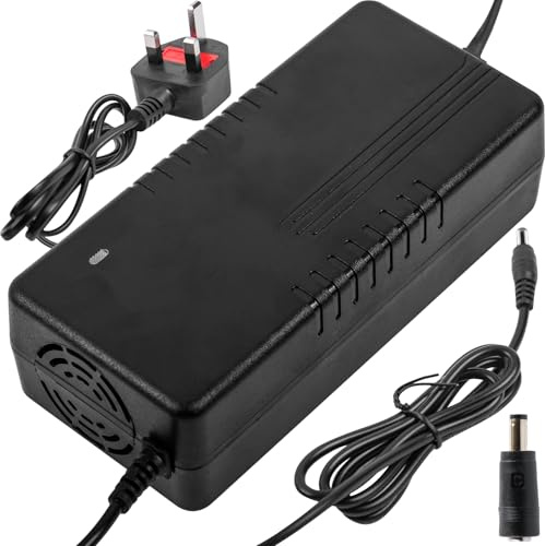 54.6V 2A Charger, Electric Bike Lithium Battery Charger for 48V Battery, 48V AC Power Supply for e-bike and e-scooter, DC 5.5 * 2.1+2.5