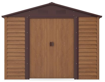 Vente-unique - Abri de Jardin métal en Acier galvanisé Effet Bois - 6,62 m² - ARSEGO