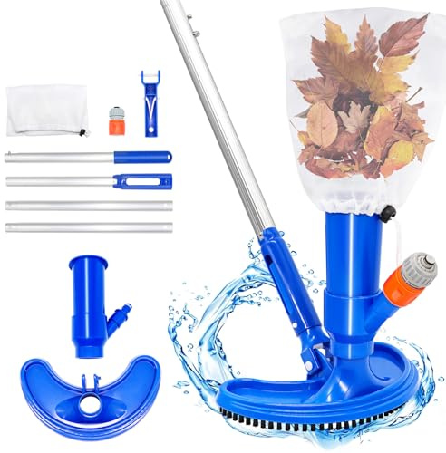 Spetsbst Poolsauger Bodensauger Set mit 160cm Alu Teleskopstange | Poolreiniger Bodenreiniger mit Verbreiterte Gebogene Bürste,Pool Sauger Boden,Pool Staubsauger für Gartenpool,Whirlpool,Teich