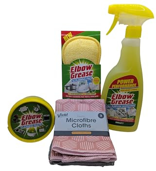 Ultimate Cleaning Bundle - All Purpose Degreaser 500ml, Cleaning Paste 500g, Scrub Mate Sponges and Microfibre Cloth - 6 Piece Home Cleaning Set