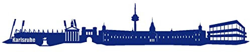 Samunshi® Wandtattoo Karlsruhe Skyline Wandaufkleber 100 x 17,5cm königsblau