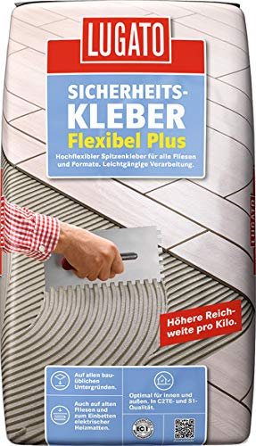 Lugato Sicherheitskleber Flexibel Ultra Plus 3,5 kg - Wasserfester Fliesenkleber