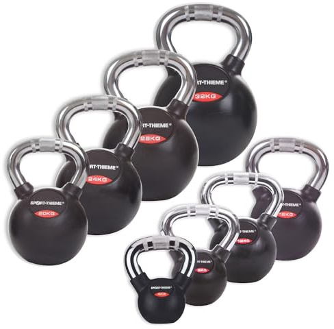 Sport-Thieme Kettlebell Gummiert mit gerändeltem Chrom-Griff