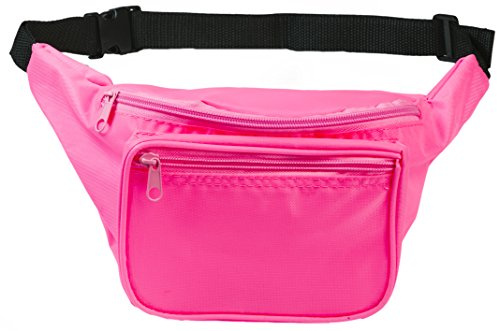 Funny Guy Mugs Premium 80's Neon Style Fanny Packs (Multiple Styles Available), Neon Pink, One size
