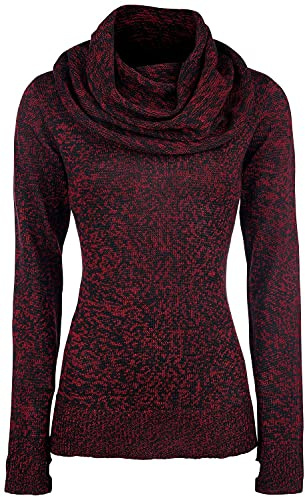 Black Premium by EMP Damen roter Pullover mit hohem Kragen