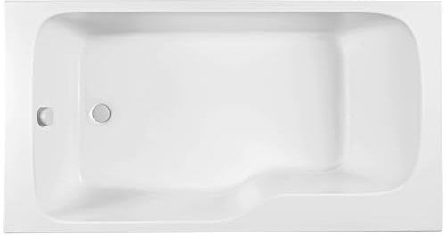 Jacob Delafon - Baignoire Bain-Douche Malice + Vidage - 170x90cm Version Gauche - Pieds QuickClip - Antibactérien - Fabrication Française - Blanc - E6D145L-00