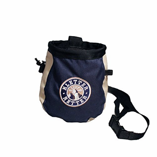 KletterRetter Chalk-Bag - Magnesiabeutel für Kletterer und Boulderer - Staubdicht verschließbar - inkl. Bürstenhalterung und Hüftschlinge