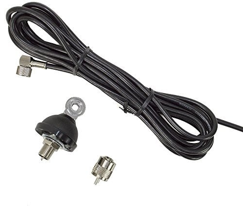 Cable de conexión de Antena CB PNI FC27 4 m, Incluye Conector PL259 y Soporte de Montaje para Antena CB con Tornillo Mariposa