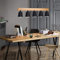 ZMH Pendelleuchte Esstisch Hängelampe Schwarz - Hängeleuchte Esszimmer Pendellampe Holz E27 Esszimmerlampe Modern 5 Flammig Esstischlampe für Küche Flur Schlafzimmer Wohnzimmer (ohne Leuchtmittel)