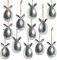 Logbuch-Verlag 12 Osterhasen Ostereier Hasen Anhänger 5 cm silberfarben Osterschmuck Ostern Deko zum Aufhängen Vintage