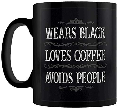 Grindstore Wears Black, Loves Coffee, Avoids People Mug Tafelbecher Schwarz
