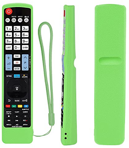 Housse Coque en Silicone pour LG TV Télécommande Compatible avec AGF76692608 AKB73615303 AKB73756567 Antidérapant Antichoc Lavable Étui de Protection pour LG Télécommande (Vert Lumineux)