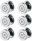 Shower Set Seitenbrause Chrom Massagedüse Dusche 2 Zoll Messing Runden Seitenbrause Brause Einstellbar Köpermassagedüsen Wandbrause Wanddüse Regenbrause Dusche Wanne Unterputz Jet Spray,6 pcs