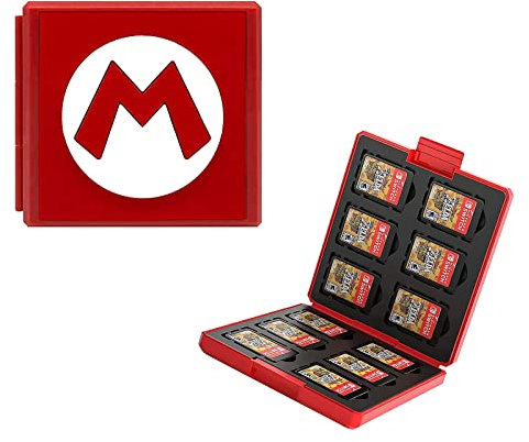 Game Card Case for Nintendo Switch,Protective Shockproof Cartridge Holder Carrying Storage Case Box, Switch Game Card Storage Case Box Holder for Nintendo Switch (Mario/Red)
