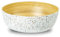 Jungle Culture® Large Bamboo Salad Bowl • Eco Friendly Wooden Serving Bowls • Handmade Fruit Bowl with White Terrazzo Pattern • Wood Bread Basket