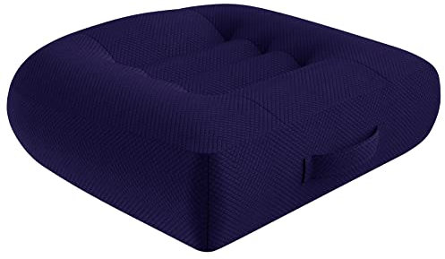 WYJHNLBEDC Sitzerhöhung Auto Erwachsene, Orthopädisches Sitzkissen/Stuhlkissen Bürostuhl 40x40cm, Ergonomisch Sitzauflage für Esstisch Stühle/Rollstuhl/Gartenstühle/Sofa Rücken Kissen Blau