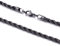 WHOIY Premium Halskette für Herren in Edelstahl, Verdrehtes Seiled Glieder Link Seilkette Personalisiert Kette Hip-Hop Kette für Männer Jungen, 66cm Länge, 4mm Breite, Schwarz
