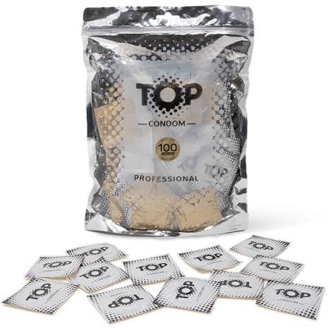 TOP Kondome 100 Stück Packung, Genobbt, natürlich und gefühlsecht, aus Latex, mit Reservoir, Durchmesser 53 mm, für Männer