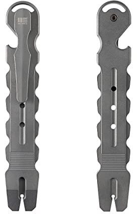 WeKnife Gesila Mini Pocket Flat Pry Bar Crowbar Multifunction EDC Titanium Tool Nail Puller Survival Opener No-Slip And Corrosion Resistant A-08B(Gray)-1 PACK