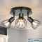 Kimjo Led Deckenstrahler 3 Flammig Rund Schwarz 350° - Strahler Deckenleuchte E14 3 Flammig Deckenlampe Spot - Lampe Wohnzimmer Deckenleuchte Küchenlampe - Deckenspot Schlafzimmer Spotleuchte Wand
