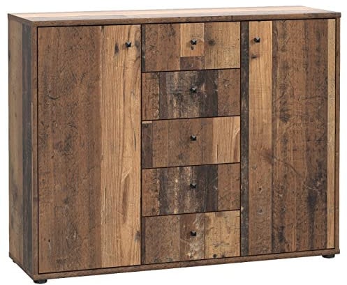 Newroom Kommode Old Wood Sideboard Modern - 108,8x85,5x34,8 cm (BxHxT) - Highboard Anrichte - [Dudley.Seven] Büro Arbeitszimmer Wohnzimmer