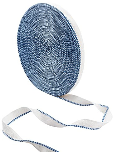 WEBEEDY Buchbindung Stirnbänder Endbänder 0.39 Zoll x109 Yards Buchbindetuch Albumbindegurte DIY Buchbindezubehör Für Hardcover-Buch Stoffreparatur Buchscharnier Reparatur (Weiß/Königsblau)