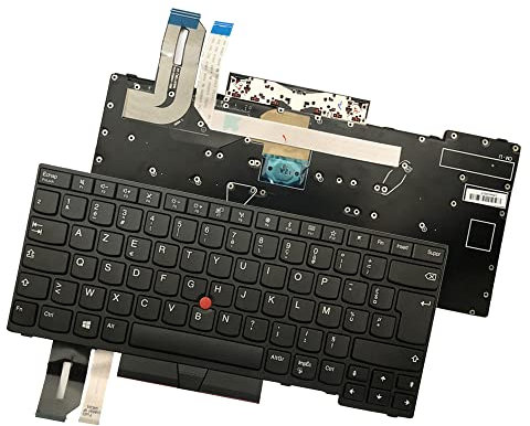 ZAHARA Clavier français d'ordinateur Portable, Remplacement du Clavier français Noir pour Lenovo Thinkpad E480 20KN 20KQ, E485 20KU, E490 20N8 20N9, E495 20NE Series