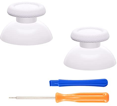 eXtremeRate Joysticks para ps5 para ps4 Control Palancas Analogicos Joystick Reemplazable para ps5 Repuesto para Pulgar Thumbsticks para ps4 Slim Pro Mando (White)